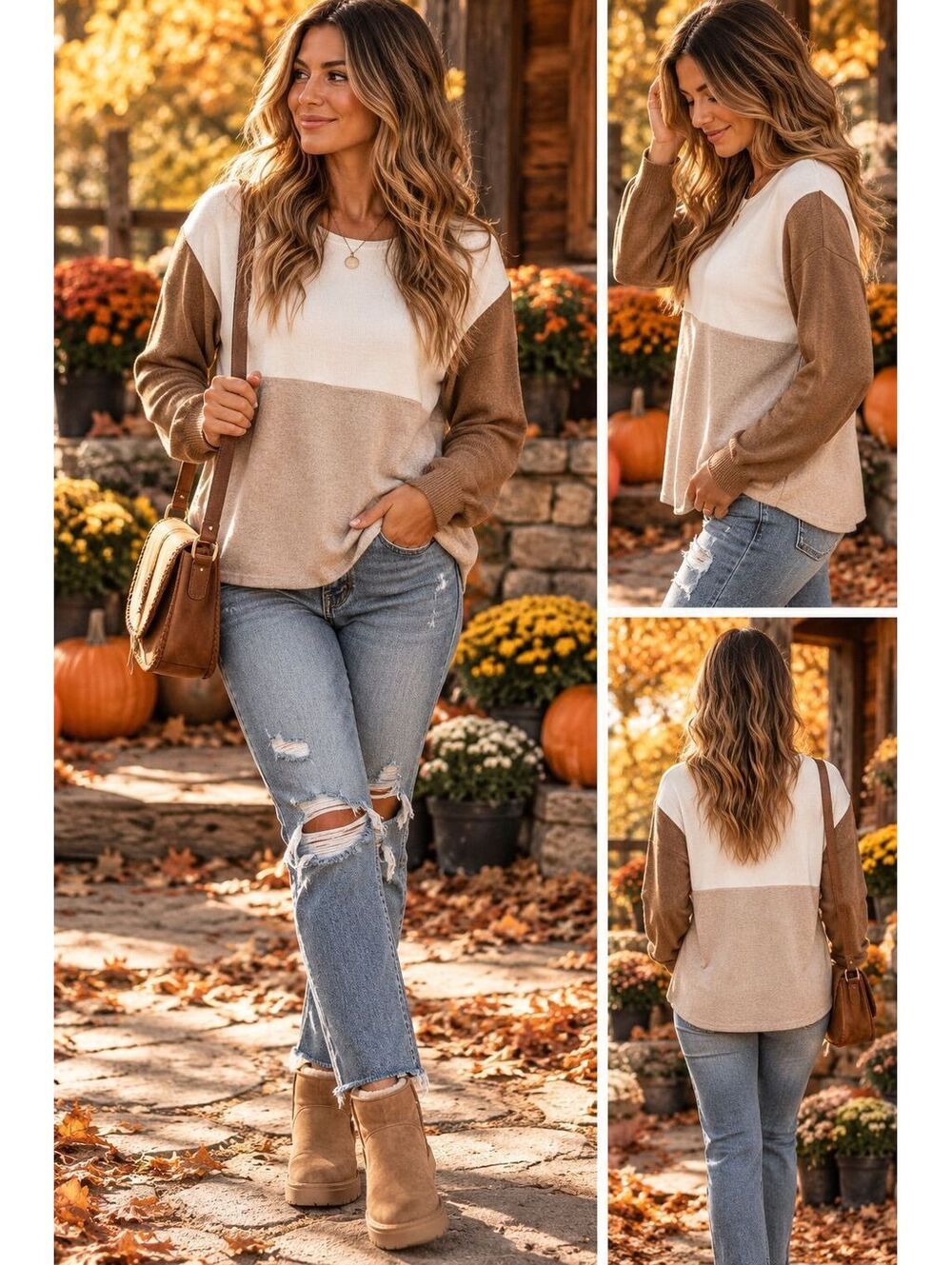 Cyrus color block oversized soft sweater sz XS